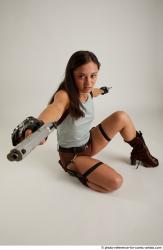 Shrima Kneeling Pose With Guns